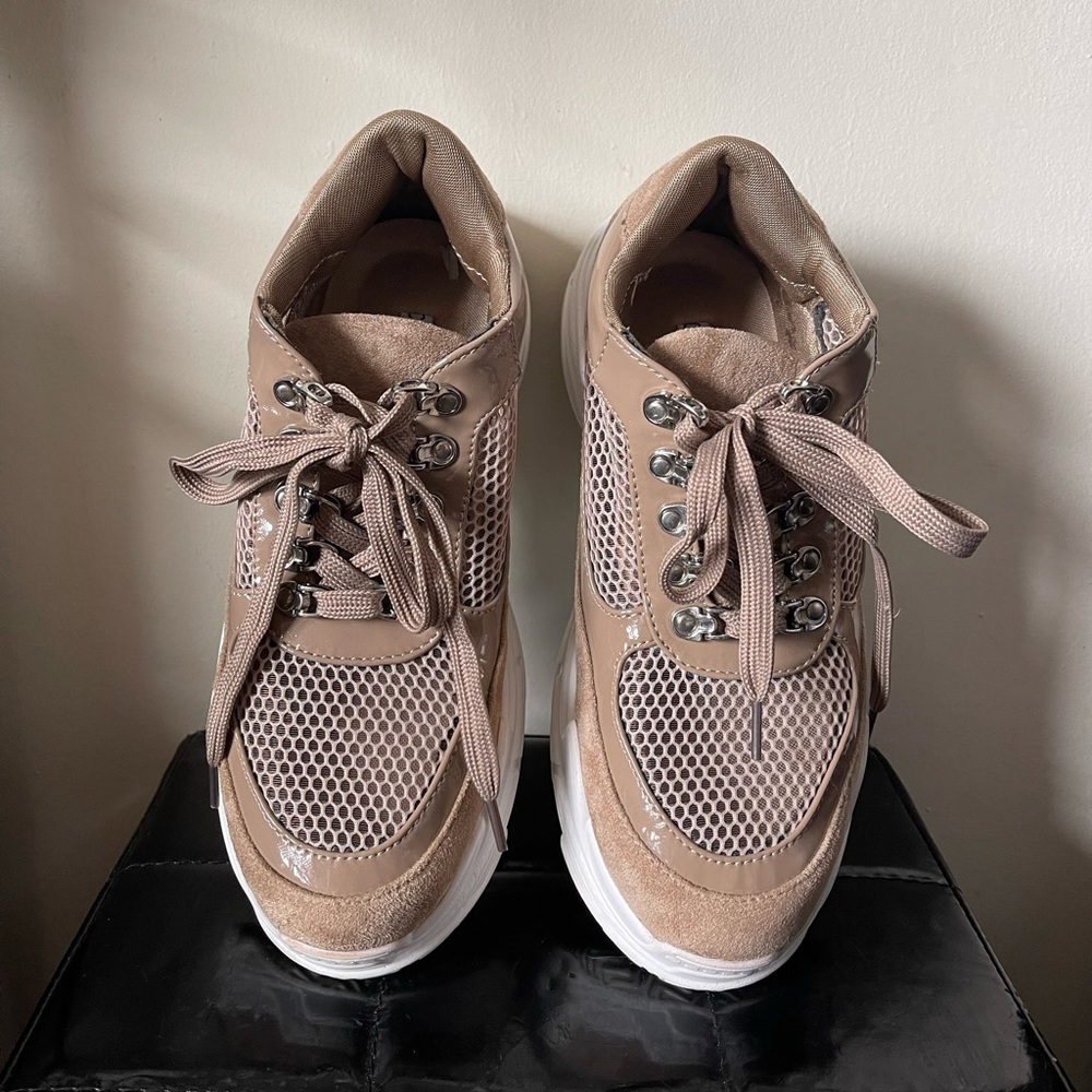 Platform Sneakers with Mesh Detail